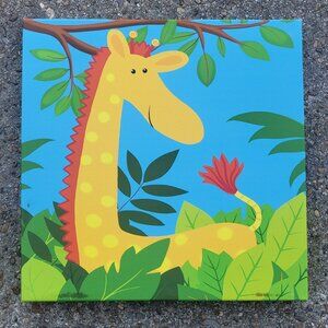 Giraffe Canvas Wall Art Nursery Childrens Room Decor